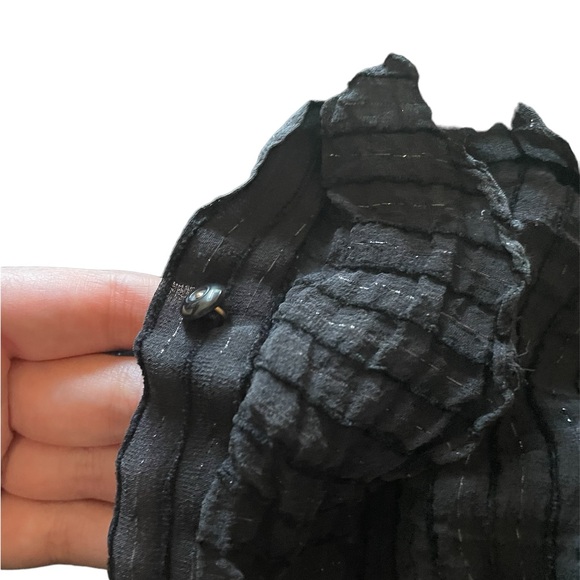 Black LaurenRalph Lauren button up ruffle blouse - Picture 5 of 6